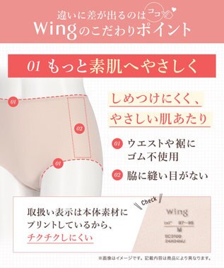 Wing ショーツ やさしい肌あたり ズレ上がりにくい しめつけにくい 【綿の贅沢 フラットショーツ】 はきこみ丈ふかめ 3Lまで対応 大きいサイズ EC3100 ウイング／ワコール シェルベージュ