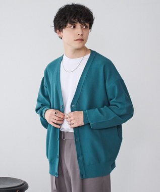 WEGO 【ユニセックス着用ITEM/紫外線対策/冷房対策】オーバーフィットドライタッチカーディガン ブルー