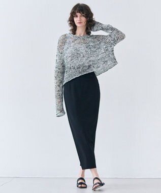 BEIGE， 【洗える】LAURA / Iラインリブスカート Black