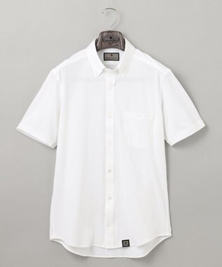 GOTAIRIKU 【吸汗速乾】クールマックス鹿の子 半袖ビズシャツ_ボタンダウン ホワイト系