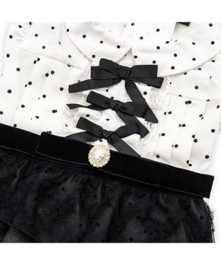 PET PARADISE cherircouture ドットシャツ ワンピース 小型犬 ホワイト×ブラック