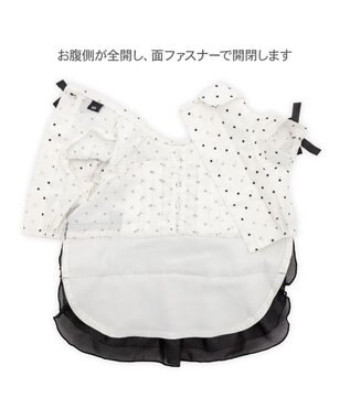 PET PARADISE cherircouture ドットシャツ ワンピース 小型犬 ホワイト×ブラック
