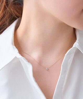 Phoebe 【金属アレルギー対応】シャインベゼルセッティングネックレス　シャンパンゴールド シャンパンゴールド