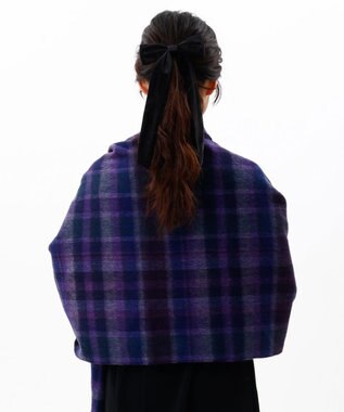 AURORA 【 ANNA SUI（アナ スイ）】ウールチェックストール(WASH) パープル