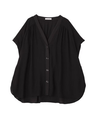 Green Parks フレンチスリーブリブドッキングシャツ Black