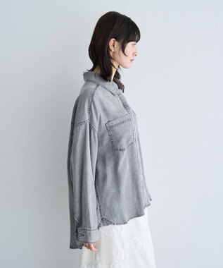 YECCA VECCA 【販売なし】バイオ加工ウ゛ィンテージデニムシャツ Gray
