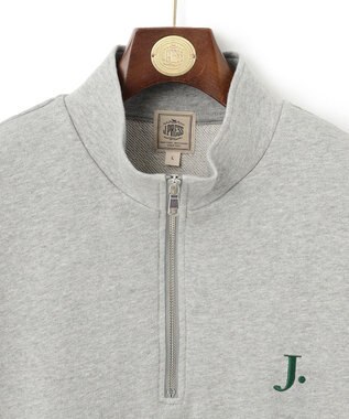 J.PRESS MEN 【WEB限定】J刺繍ハーフジップスウェット ライトグレー系