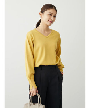 Green Parks アルガンオイル配合　Ｖネックプルオーバー Yellow