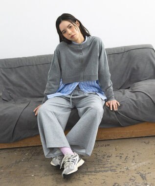 CRAFT STANDARD BOUTIQUE ダンボールニットタックパンツ Gray Mixture