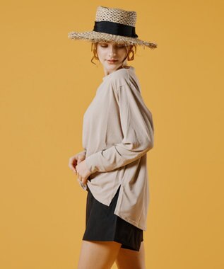 San-ai Resort（三愛水着楽園） WEB限定【紫外線カット(UPF50＋)】リブ素材ラッシュガード付 4点セット水着 ベージュ