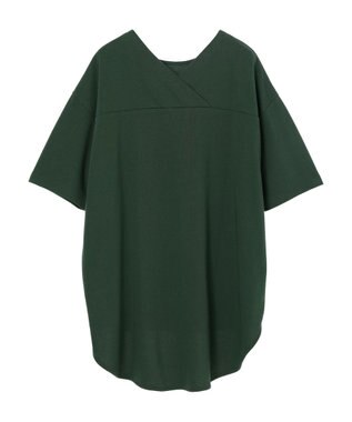 Green Parks ミニ裏毛バックカシュクール半袖チュニック Green