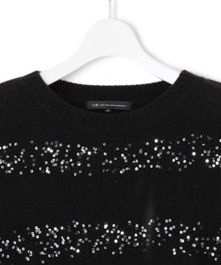 23区 【滝沢眞規子さん着用/一部店舗限定】スパングルボーダー ニット ブラック系