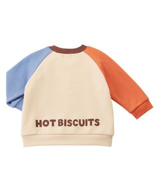 MIKI HOUSE HOT BISCUITS 【70-110cm】 顔ドン ラグラントレーナー アイボリー