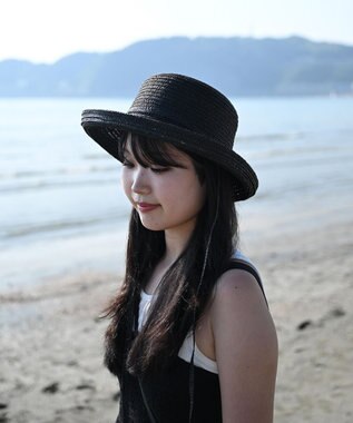 石田製帽 ペーパーブレード 3WAY ソフトセーラハット(汚れ防止テープ付き）〈折り畳めるサイズ調整可〉 ブラック