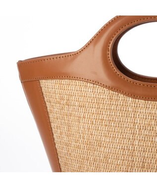 UNBILLION カシュカシュ cachecache / 雑材風くり手2way手提げ ブラウン