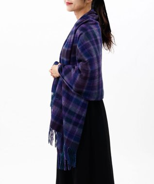 AURORA 【 ANNA SUI（アナ スイ）】ウールチェックストール(WASH) パープル