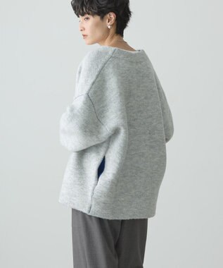 AMERICAN HOLIC ブークレＷフェイスＶネックニットカーディガン Light Gray Mixture
