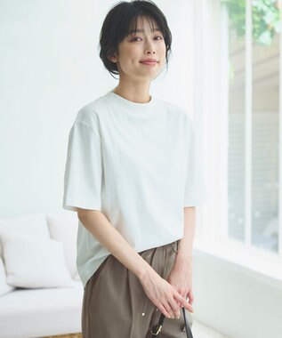 ANY 【UVケア】ビューティーベーシックモックネック半袖プルオーバー オフ