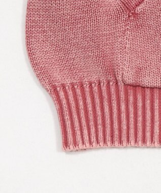 WEGO 【ユニセックス着用ITEM】ブリーチニットグラフィックZIPパーカー ピンク