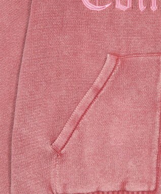 WEGO 【ユニセックス着用ITEM】ブリーチニットグラフィックZIPパーカー ピンク