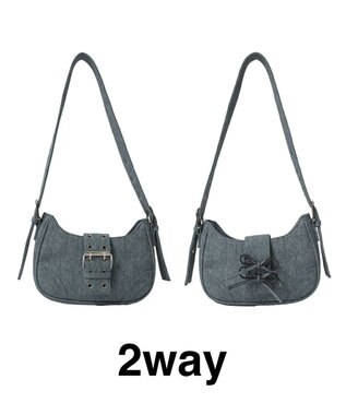 WEGO マルチWAYハーフムーンベルトバッグ ブルーその他