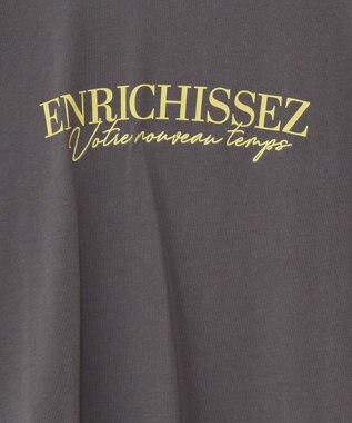 Green Parks フレンチスリーブ刺繍シンプルロゴプルオーバー Charcoal Gray