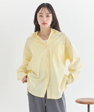 earth music&ecology バックツイストオーバーシャツ Light Yellow