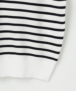 J.PRESS LADIES 【洗える・抗菌防臭】 ドルマンガーター ボーダー ニット ホワイト系1