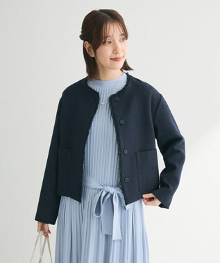 Green Parks ef-de ツイードノーカラージャケット