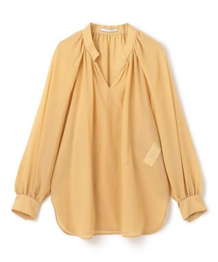BEIGE， 【洗える】MOYE / シアーウールパフスリーブブラウス Mustard