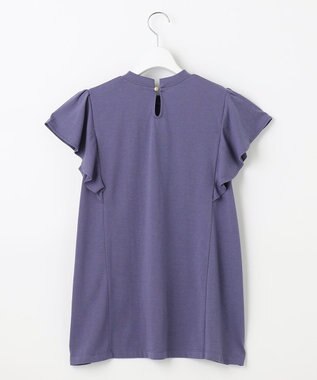 Feroux 【UVケア】スタンドカラーフレアスリーブ Ｔシャツ パープル系