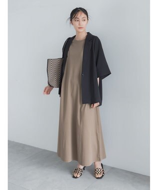 Te chichi 【遮熱/調温】ポンチフレアワンピース モカ