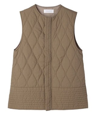 Green Parks ヒョウタンキルトミドル丈ベスト Beige