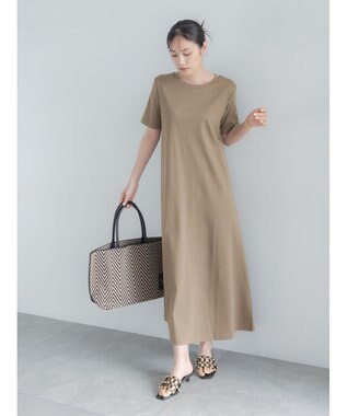 Te chichi 【遮熱/調温】ポンチフレアワンピース モカ