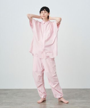 ATON MICRO SHRINK LAWN | オーバーサイズシャツ PINK