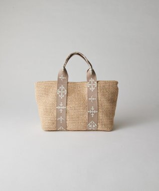 russet ナイロンラフィアデイリーミニトートバッグ(CE-1712) Ivory