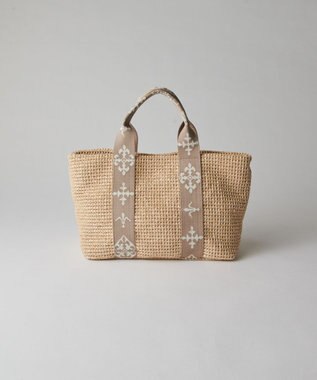 russet ナイロンラフィアデイリーミニトートバッグ(CE-1712) Ivory