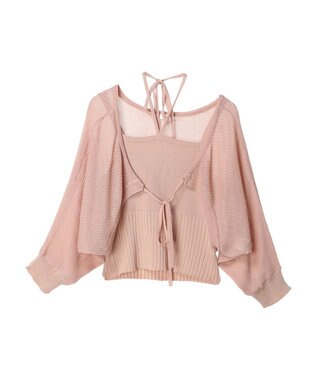 Green Parks ・swing by SET2点ニットボレロ&ニットキャミ Pink