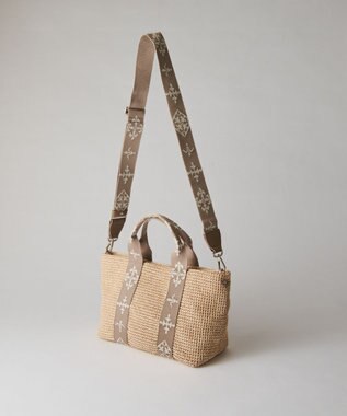 russet ナイロンラフィアデイリーミニトートバッグ(CE-1712) Ivory