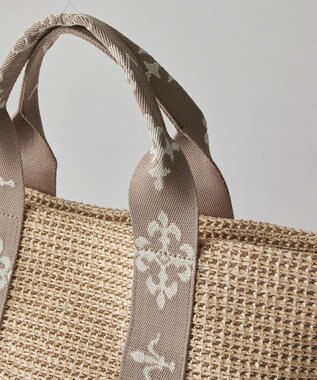 russet ナイロンラフィアデイリーミニトートバッグ(CE-1712) Ivory