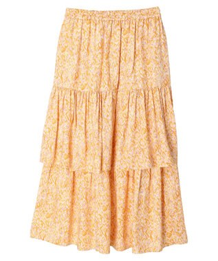 AMERICAN HOLIC ティアードエスニックプリントスカート Orange