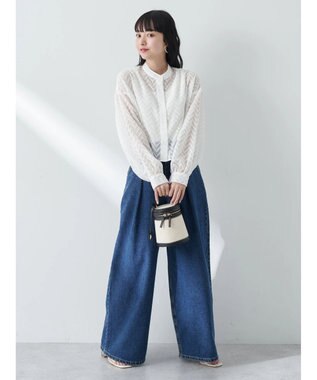 earth music&ecology タックワイドデニムパンツ Medium Indigo