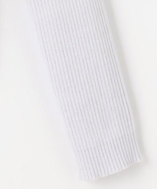 Feroux 【洗える】パフスリーブラメ ニット スカイブルー系