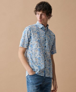 JOSEPH ABBOUD 【清涼・JAPANファブリック】パナマボイルリゾートプリントシャツ