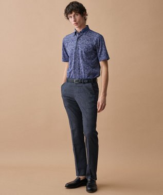 JOSEPH ABBOUD 【ウエストも伸びる!/清涼/軽量/ストレッチ】クールピケストレッチ パンツ ネイビー系3