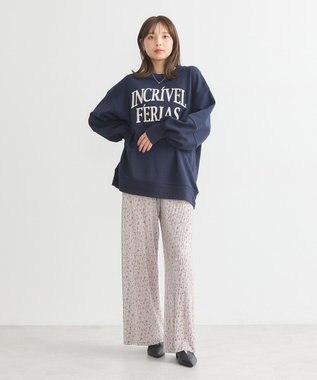 earth music&ecology アソートロゴルーズスウェット Navy