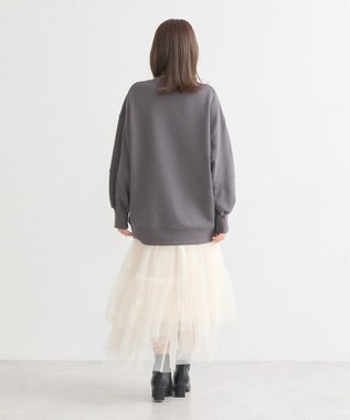 earth music&ecology アソートロゴルーズスウェット Charcoal Gray