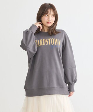 earth music&ecology アソートロゴルーズスウェット Charcoal Gray