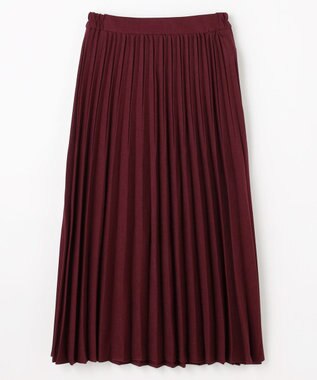 ANY 【新色追加/ウエストゴム】ウーリッシュプリーツスカート バーガンディ