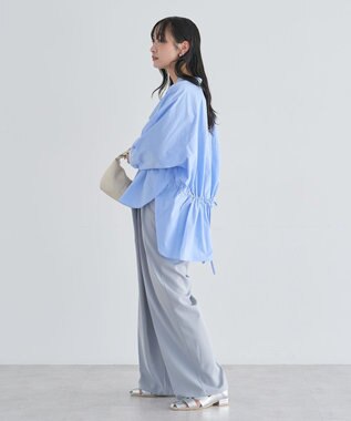 Green Parks スキッパーブラウス Sax